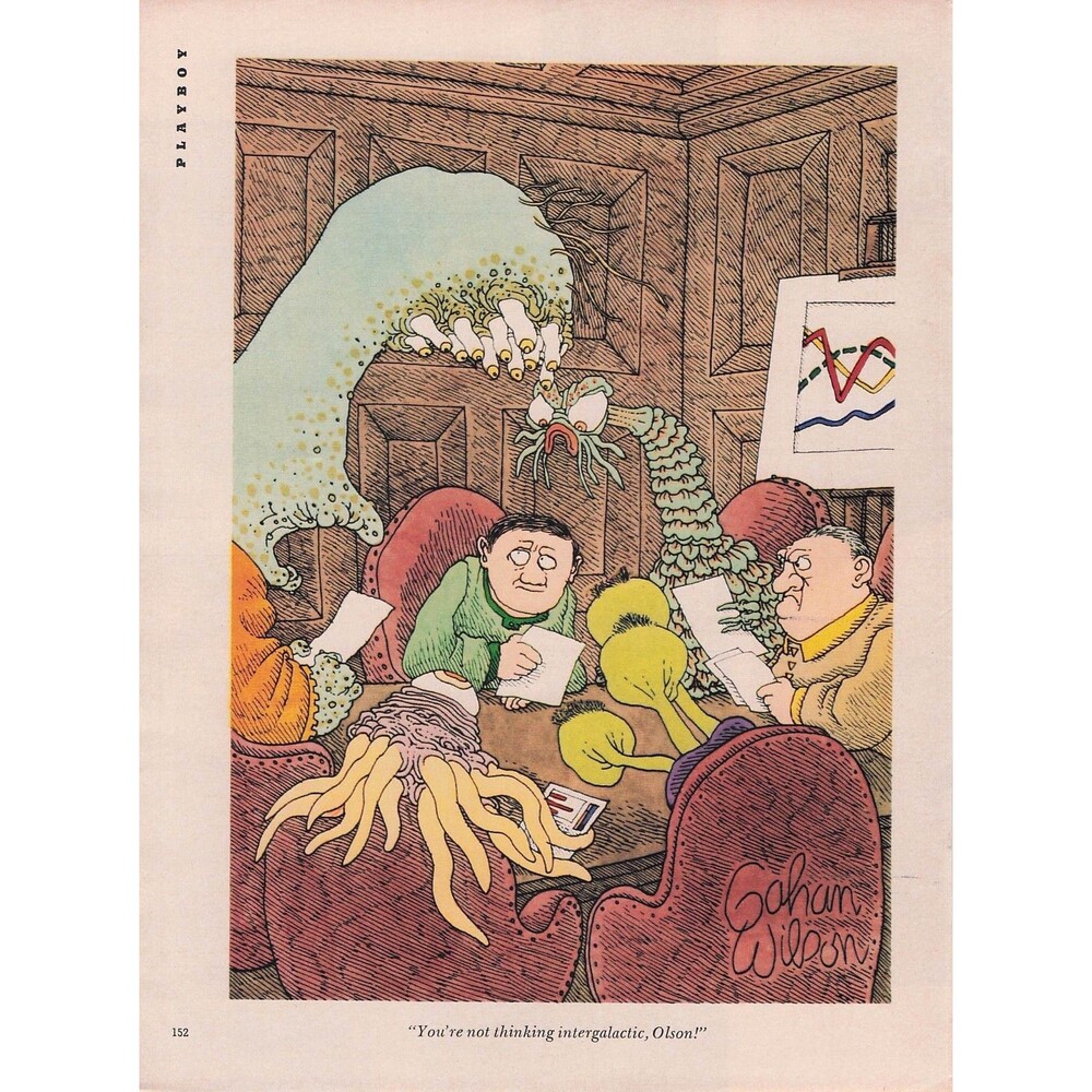 Vintage Cartoon Art funny humor Gahan Wilson aliens monsters wall decor Olson